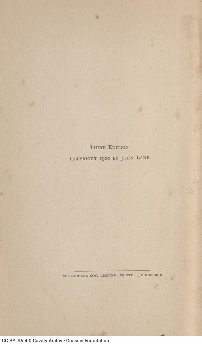 19 x 13 εκ. 4 σ. χ.α. + 128 σ. + 10 σ. χ.α., όπου στο φ. 1 κτητορική σφραγίδα CPC στο re